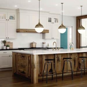 Image from Woodland Cabinetry Inspiration Gallery showing kitchen with Mission Plus wood cabinets