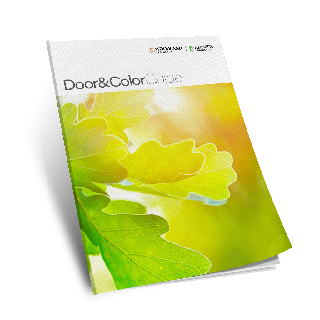 Cover of the 2025 Door & Color Guide for Woodland Cabinetry and Artizen Cabinetry
