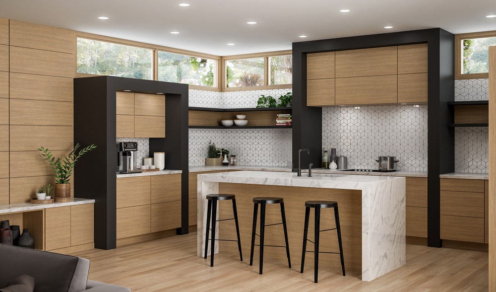 Image shows custom Woodland Cabinetry Artizen kitchen cabinetry