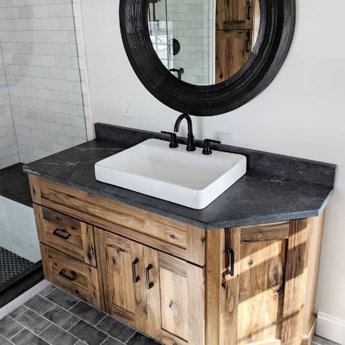 Rustic Bathroom Vanity Woodland Cabinetry